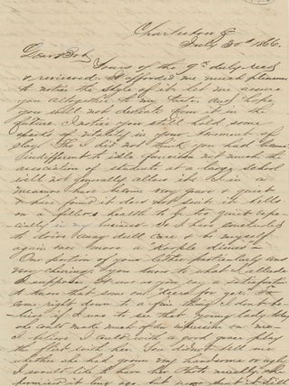 Item #List2035 A Lengthy Letter Written to a Friend Describing a Fourth of July Spent in...