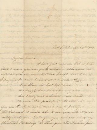 Item #List2043 Letter Describing a Lonely Holiday Spent Cooking Alone, Cool Sulphurs, Arkansas,...