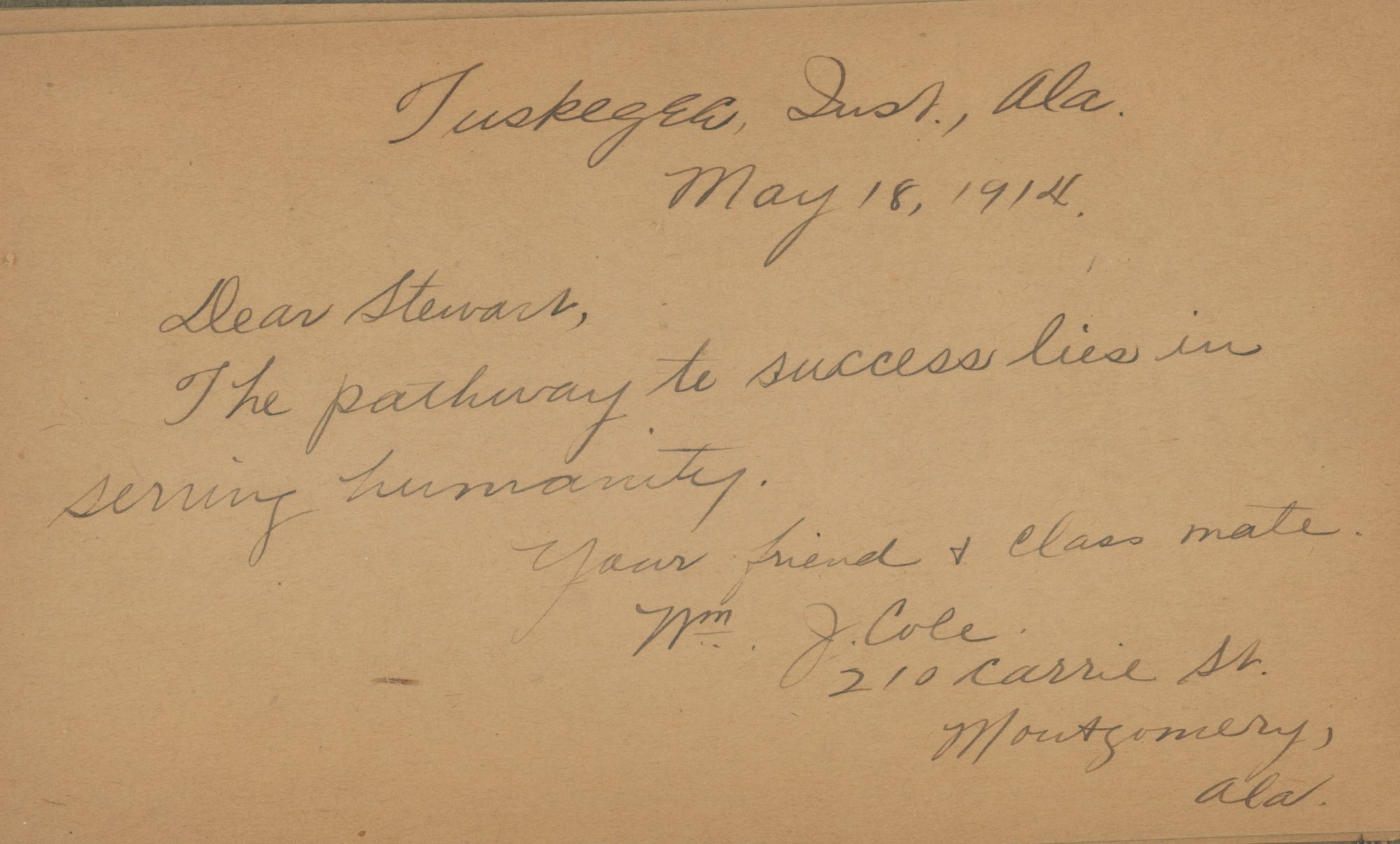 Book Inscriptions About Friendship Friendship Album Belonging to McKinley Stewart of the Tuskegee ...