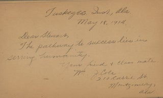 Friendship Album Belonging to McKinley Stewart of the Tuskegee Institute with Inscriptions from Classmates, 1914.