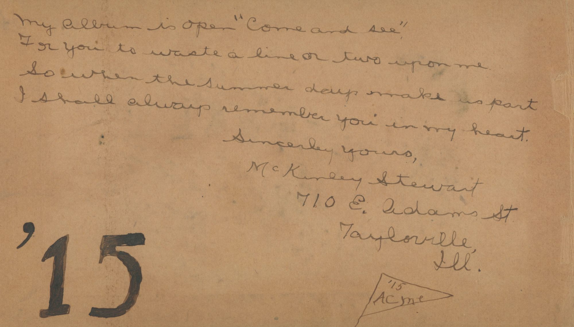 Book Inscriptions About Friendship Friendship Album Belonging to McKinley Stewart of the Tuskegee ...