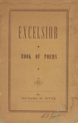 Item #List2106 Excelsior. Book of Poems. African-Americana - Literature - Poetry, Richard Pitts