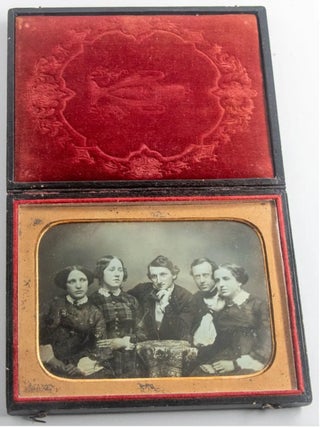 Half Plate Daguerreotype of Elihu Burritt and Friends, c. 1850.