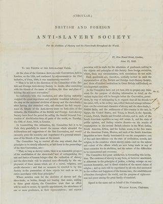 Item #List2217 British and Foreign Anti-Slavery Society For the Abolition of Slavery and the...
