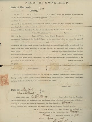 Item #List2219 Two Partially Printed Documents by the United States Office of Board of Claims...