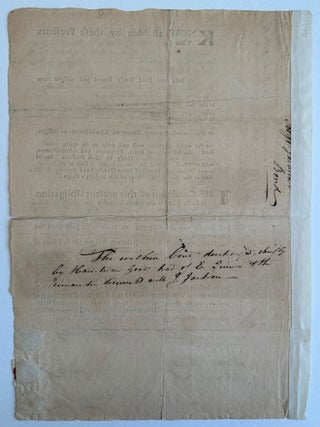Partly Printed Document Signed by Richard Gridley for a Loan of 600 Pounds to Gridley, Joseph Jackson, and Edmund Quincy, from Jonathan and John Amory, Likely for the Purchase of a Furnace, 1772.