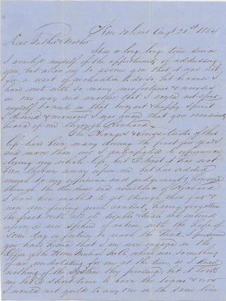 Item #List2315 A Lengthy Letter Detailing Family in New Orleans and a Nearby Plantation and...