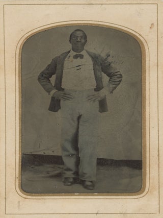 Item #List2406 Tintype Photograph of an African-American Man in a Coat with Hands on Both Hips,...