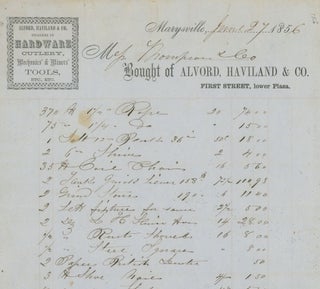 Item #List2417 A Group of Documents, Printed and Manuscript, Relating to Marysville in the...