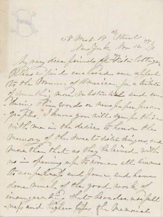 Item #List2424 Intimate Letter on Sorosis Club Stationery to the Snow Family of Rockland, Maine...