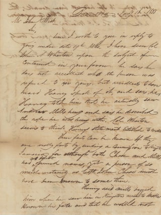 Item #List2426 Letter to John K. West, Member of the Notorious "New Orleans Associates,"...