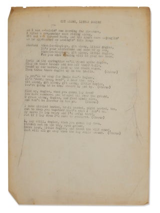 An Archive of Songs, Some Annotated, and a Partial Draft of Woody Guthrie’s Hard Hitting Songs for Hard Hit People from the Collection of Harold Ambellan, Guthrie’s Collaborator and Benefactor.