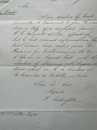 Collection of Reports Addressed to Peter McQuhae From Various Figures in the British Foreign Office, on Subjects Including an Imminent Filibustering Attack on Cuba by a Pro-Slavery Organization from the Unted States; the Movements of a Slave Trading Brig’s Fishing Rights, Relations to Spain And Other Issues of Pressing Importance to British Interests in the Caribbean.