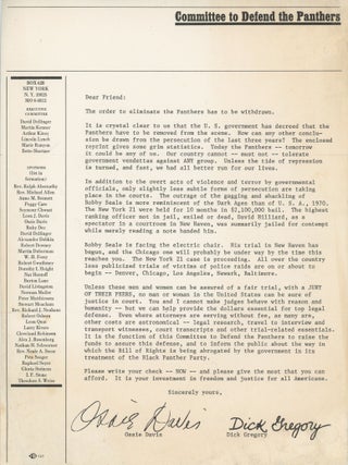 Item #List2703 Fundraising Letter for Black Panther Party Members' Legal Defense....