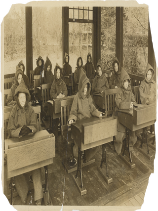 Eleven Photographs of Open Air Schools, Including the Phebe Anna Thorne Model School at Bryn Mawr College.