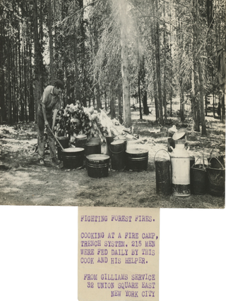 Six Press Photographs of the US Forest Service’s Attempts to Fight Wildfires, Early 20th Century.