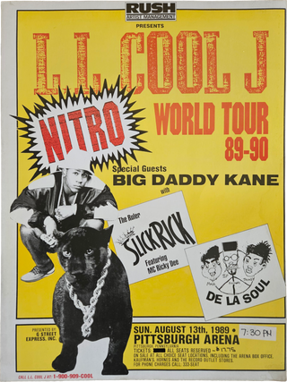 Item #List2882 Poster for the LL Cool J Nitro World Tour Date at the Pittsburgh Arena, 1989....