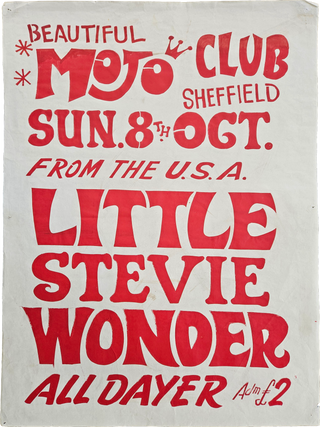 Item #List2885 Poster for “Little” Stevie Wonder at the Mojo Club in Sheffield, 1967. Concert...