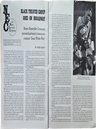 Booklet Advertising the Negro Ensemble Company’s Production of Joseph A. Walker’s The River Niger.