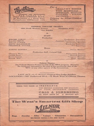 Playbill for Run Little Chillun at the Mayan Theatre, Los Angeles.
