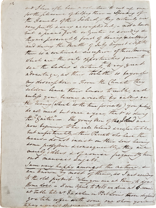 1830 Letter Written from Mauritius, Describing Economic and Social Conditions on the “Ebony Isle”.
