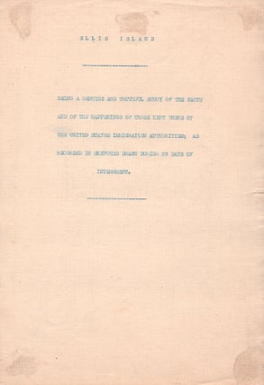 Portfolio of Drawings and Memoir Documenting a Forty-Day Internment at Ellis Island While Fleeing Nazi Persecution in 1941.