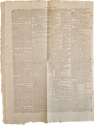 June 30, 1789 edition of the New-York Daily Gazette, with Reports on the French Revolution and Relations with Indigenous Americans, and Including an Advertisement for the Return of Two Escaped Enslaved Men.