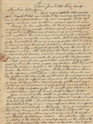Item #List2979 1840 Letter from Rev. Joseph and Abigail Badger Discussing Church Matters and Life...
