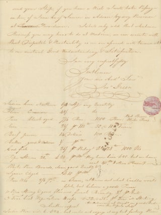 Two Letters to Brown, Benson, & Ives Concerning Madeira Imports, Other Goods, and the 1794 Embargo.