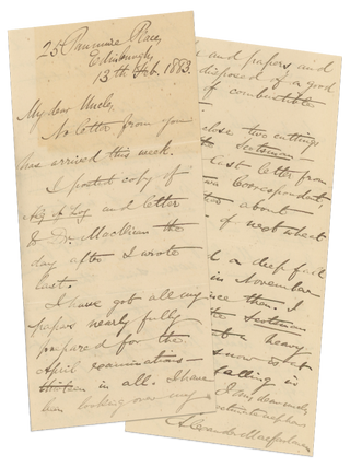 Archive of Letters, with Some Photographs, of Scottish-Canadian Farmer James Macfarlane and His Nephew Dr. Alexander Macfarlane, With Much Concerning Farming in Ontario and the Founding of the University of Dundee.