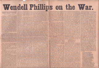 Item #List3000 Wendell Phillips on the War.. Abolitionism – Boston, Wendell...