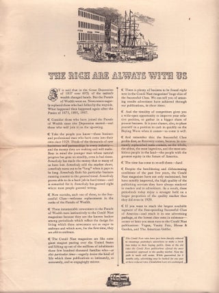 Item #List3002 The Rich Are Always With Us.. Advertising – Great Depression –...