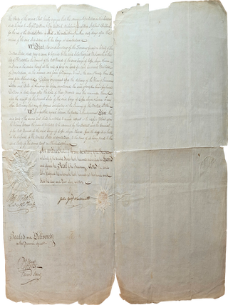 1795 Contract between Merchant John Godfried Wachsmuth and US Treasury Secretary Oliver Wolcott Jr., Arranging a Large Sale of Goods through a Prominent Amsterdam Banking Firm.