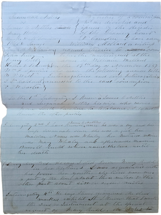 Item #List3026 Two 1857 Legal Documents Concerning a Married Woman’s Right to the Sole...