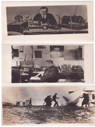 Seven Press Photographs of Italian Inventor Guglielmo Marconi, with a 1902 Article about Him from The Century Magazine.
