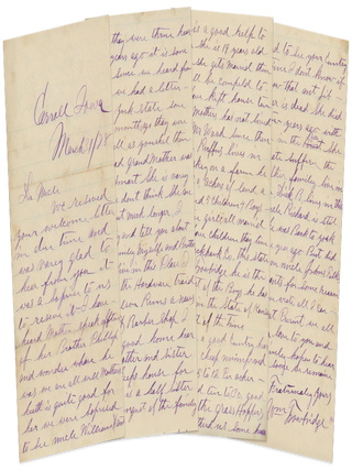 Item #List3035 Letters to William H. Sharp, A Student at California Military Academy and...