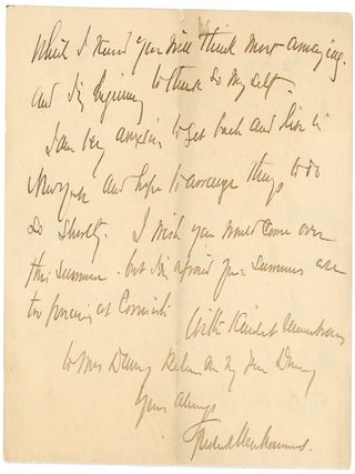 Three Letters to Thomas Dewing, 1902-1910.