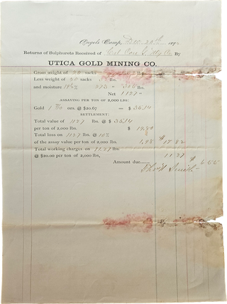Item #List3118 Collection of Documents, Mainly Payrolls, from the Utica Mining Company,...