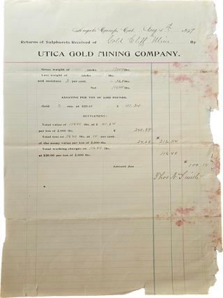 Collection of Documents, Mainly Payrolls, from the Utica Mining Company, 1889–1898.