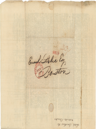 1823 Circular from Marseille-Based Mercantile Firm Fitch Brothers & Co.