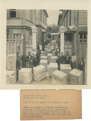 Item #List3158 Press Photos of “The Paralyzed Industries of Japan” after the US and UK...