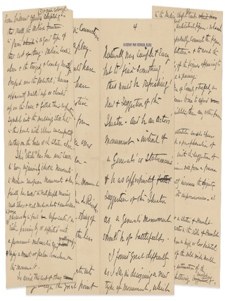 Three Letters from Frederick MacMonnies to Thomas Dewing Concerning Sculpting the Players’ Club’s Edwin Booth Monument.