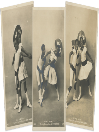 Item #List3220 Thirteen Real Photo Postcards of Cake Walk Dancers in France, c....