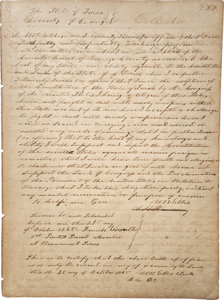 Item #List3244 Oaths of Office and Surety Bond Documents for Five Texan Public Officials,...