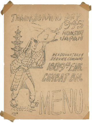Item #List3249 Three Illustrations by Cartoonist Perring Smith of the 1689th Engineering...