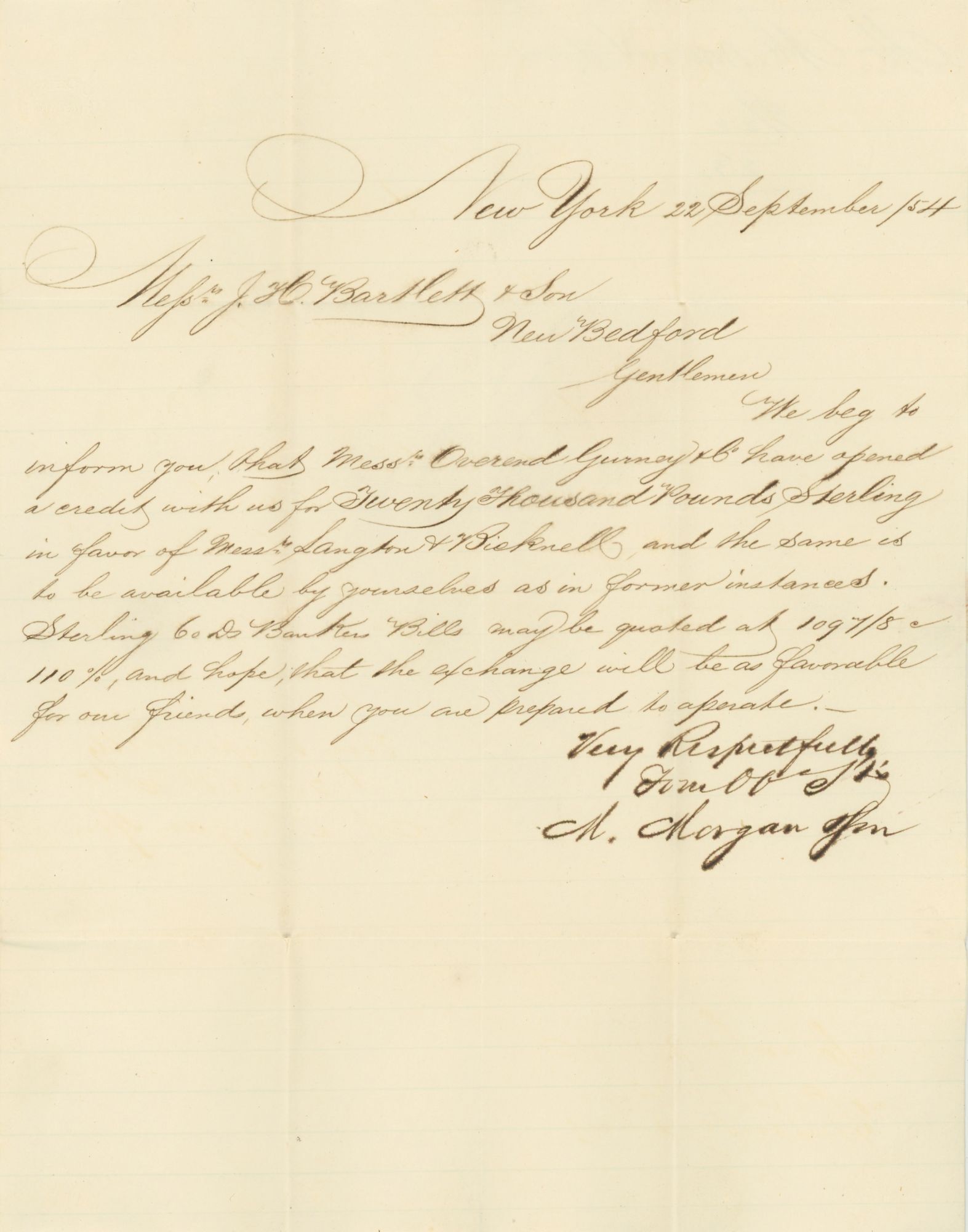 1850s Lettering Collection of Letters Mainly to New Bedford, Massachusetts Whalers I.H ...