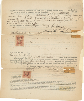 Item #List3406 Three 1865 Documents Certifying the Death of Private William Cottman of the 9th...