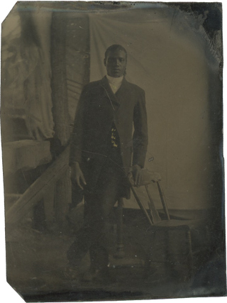 Item #List3407 Tintype Portrait of a Formally Dressed African American Man, With Gold Jewelry,...