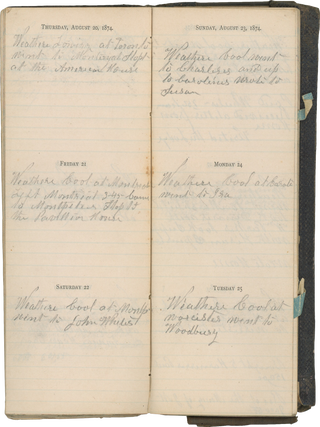 Item #List3418 1874 Journal Covering a Trip from Massachusetts to the Dakota Territory, with...