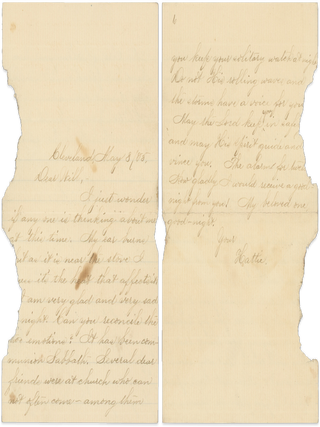 Collection of 1880s–1890s Letters between a Great Lakes Merchant Shipowner and His Wife, a Teacher in Cleveland, Who Was “humble enough to do most anything” to Settle their Debts.